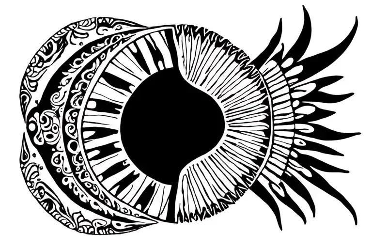 Half Moon Half Sun To Show The Dark In Life A D Bright In Live