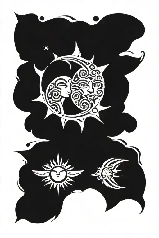 Couple Tattoo Sun And Moon