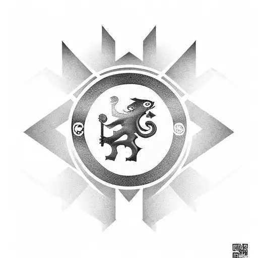 Chelsea Football Club Logo With Gym Dumbell