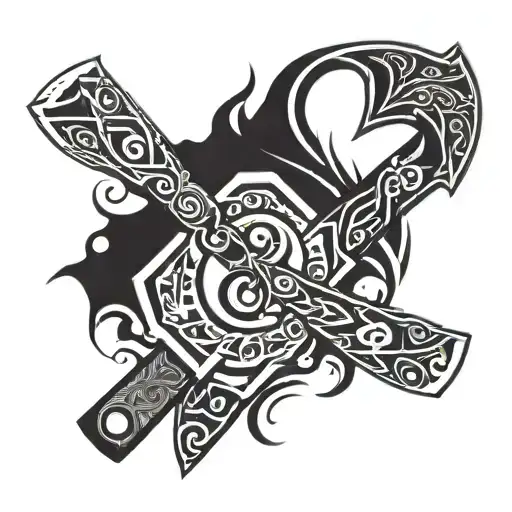 An Axe With The Name Mbazo On The Moon