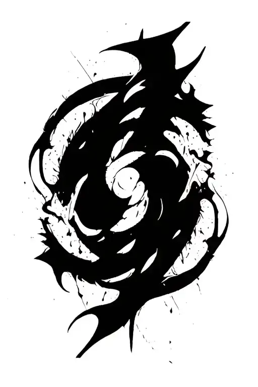 Blackwork Modern Raw Cyber Sigilism Grunge Dark Expressive