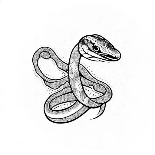 Snake With White Flowers Sleeve