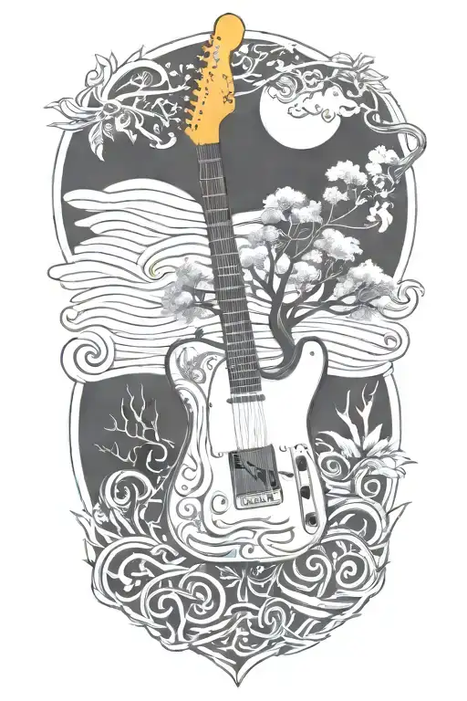 Tree And Telecaster Electric Guitar
