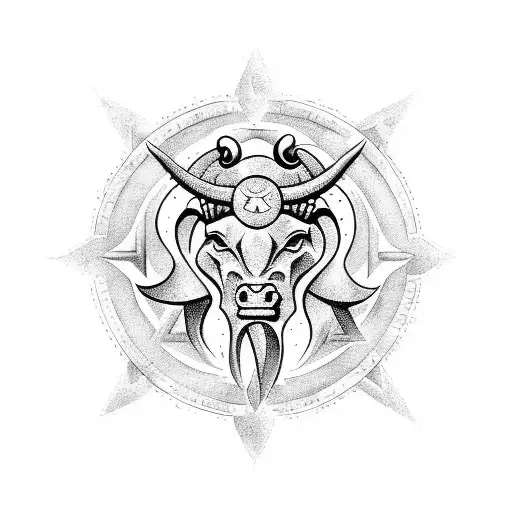 Aquarius Zodiac Symbol And Taurus Zodiac Symbol Mashup