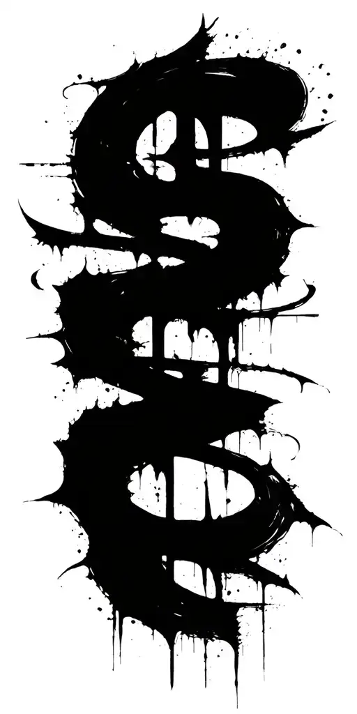 Raw Blackwork Chaotic Bold Strokes Flow Brutalist Dark Abstract Lettering