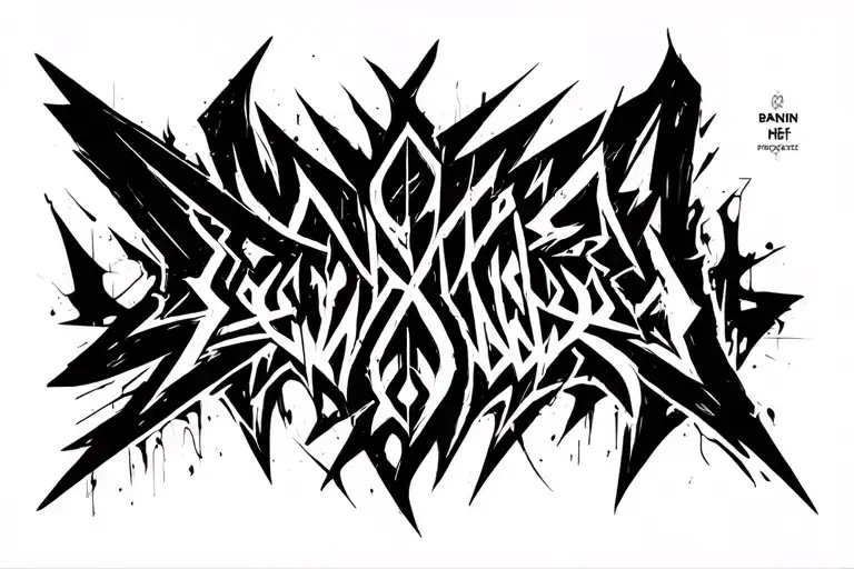 Raw Blackwork Chaotic Bold Strokes Flow Brutalist Dark Abstract Lettering