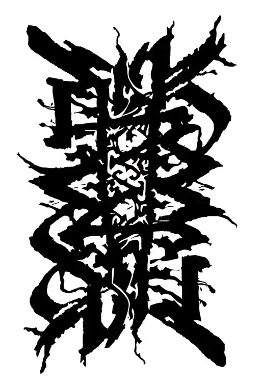 Raw Blackwork Chaotic Bold Strokes Flow Brutalist Dark Abstract Lettering