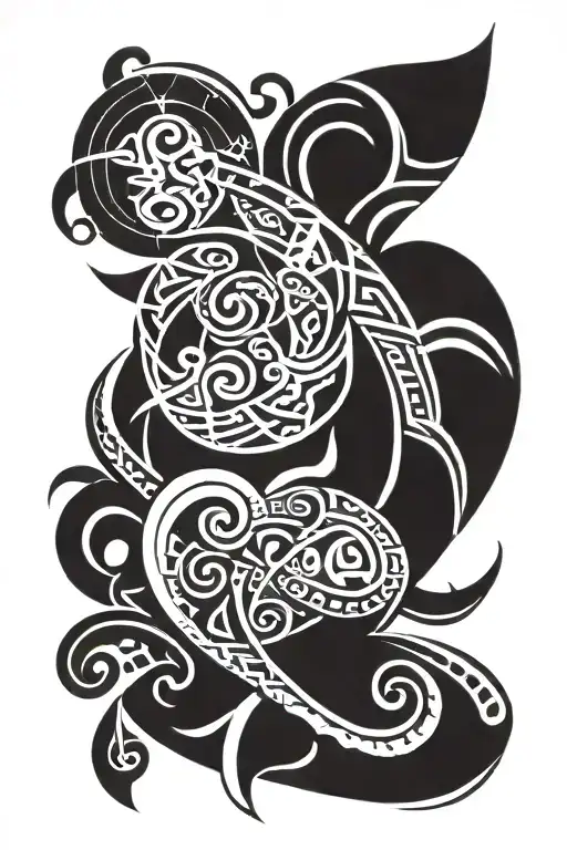 Maori Sleeve Tattoo About Family And Religion And Protection Over That