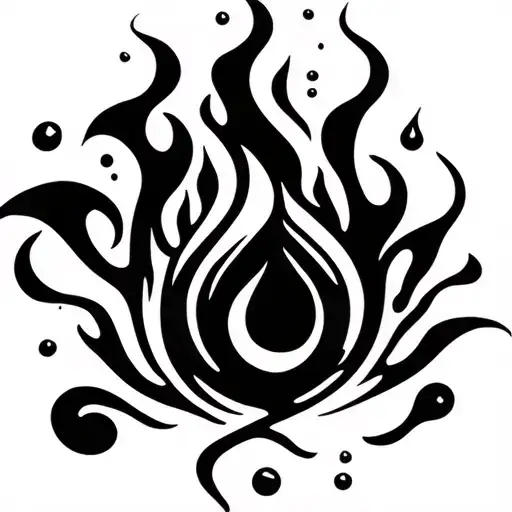 Flame In A Water Drop