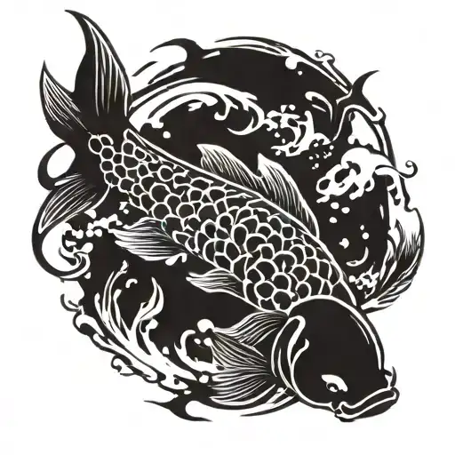 Pisces Koi Fish Swimming Underwater
