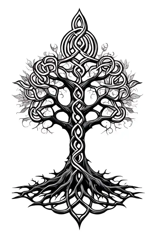A Tree Weaved Out Of Celtic Knots