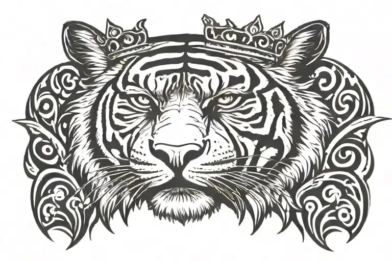 Tiger With Crown Adorned