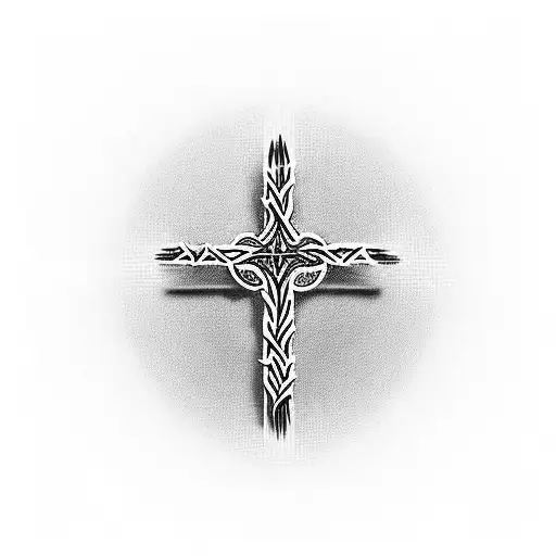 Cross With Nails And Crown Of Thorns