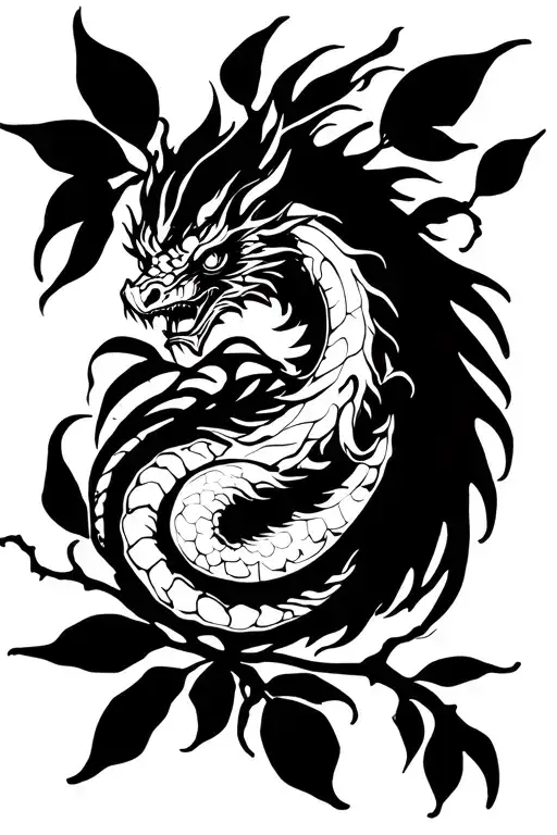 Dragon In A Lemon Tree Branch