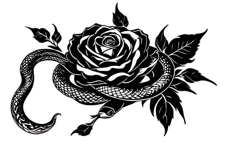 Rose Intertwined With Snake Intertwined