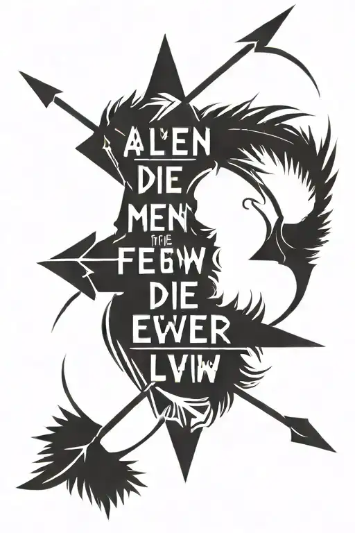 Native American Arrow With Words All Men Die Few Ever Really Live