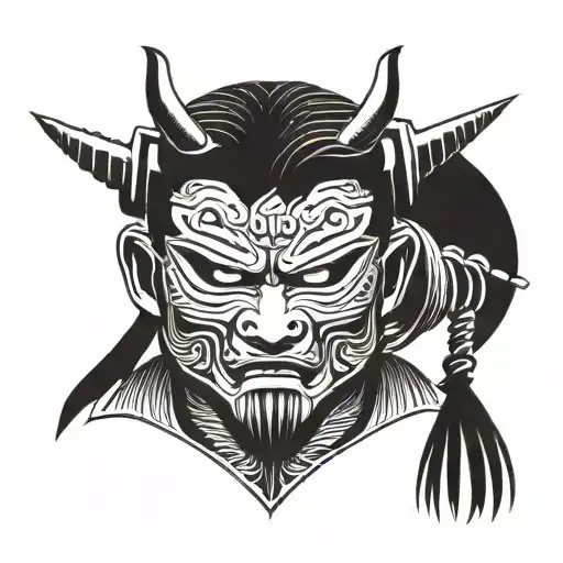 Samurai Who Wear Skull Mask Made