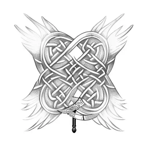 Celtic Knot Sword And Wings