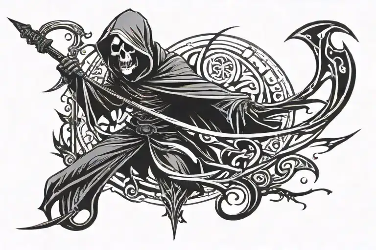 Grim Reaper With Scythe Minimal