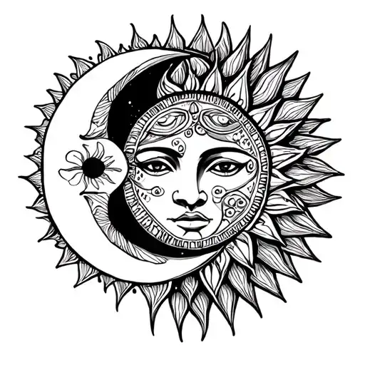 A Sun And A Moon Sharing A Face