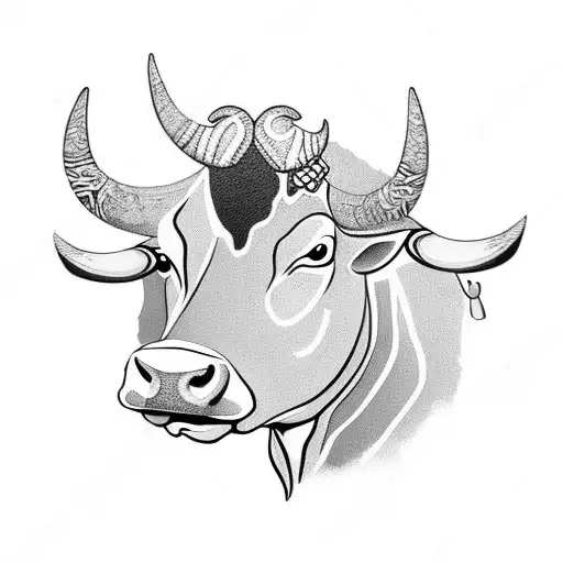 Cow With Devil Horns And Goatee