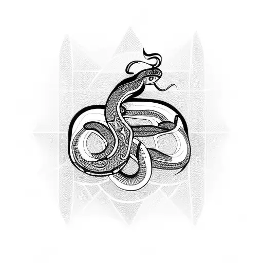 Snake With Hindu Symbols In Arm Band Style