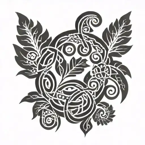 Fern Leaf With Celtic Knot Design Incorporating