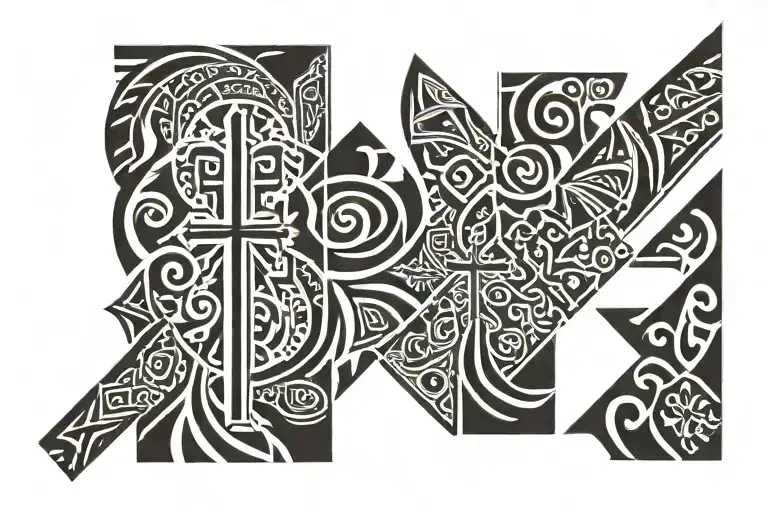 Samoan Half Sleeve With Christian Cross