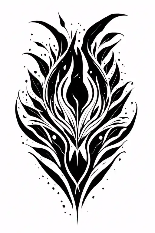 Trible Tattoo Design Incorporating Elements Of Nature