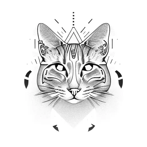 Human Body With Cat Head