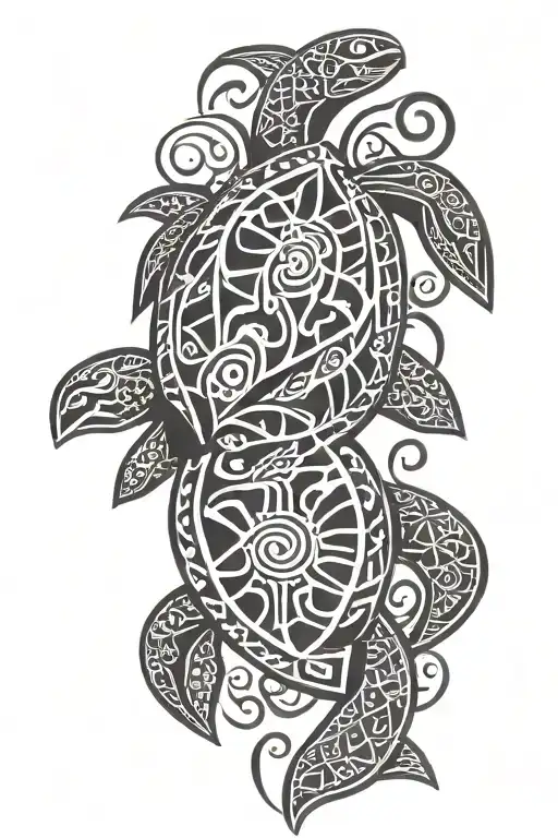 Polynesian Sleeve With Turtle