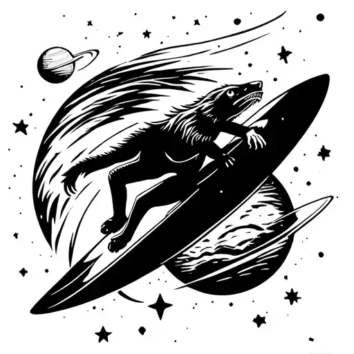 Animal Surfing In Space Among Planets And Stars