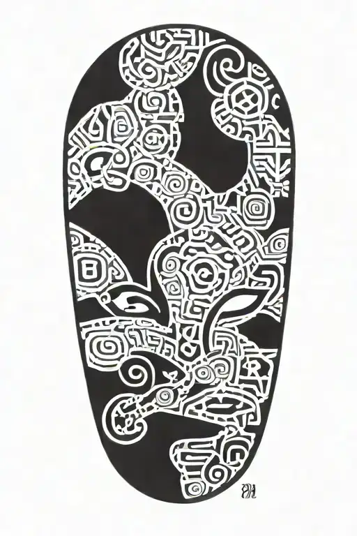 Panther With Adinkra Symbols Nyansapo And Kyemfere