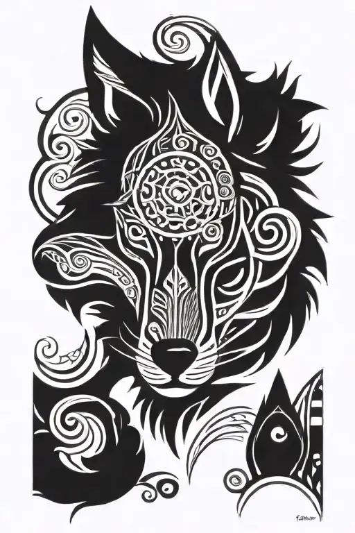 Incorporate Maori Tribal Patterns Into A Lone Wolf Design