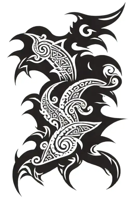 Hawaiian Tribal Design Representing Strength And Courage