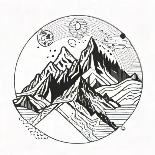 A Minimalist Geometric Mountain Range