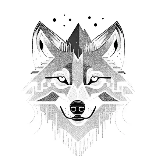 Forest With A Waterfall And Wolves Nearby