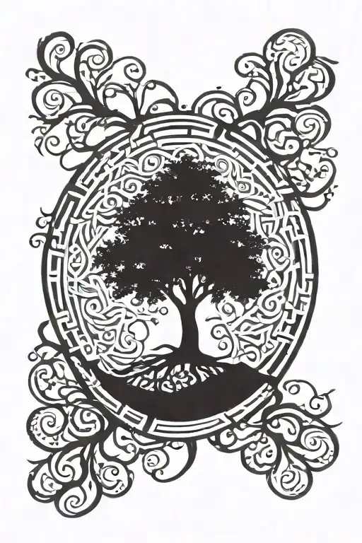 Tree Of Life Roots Intertwined With Wrist Band