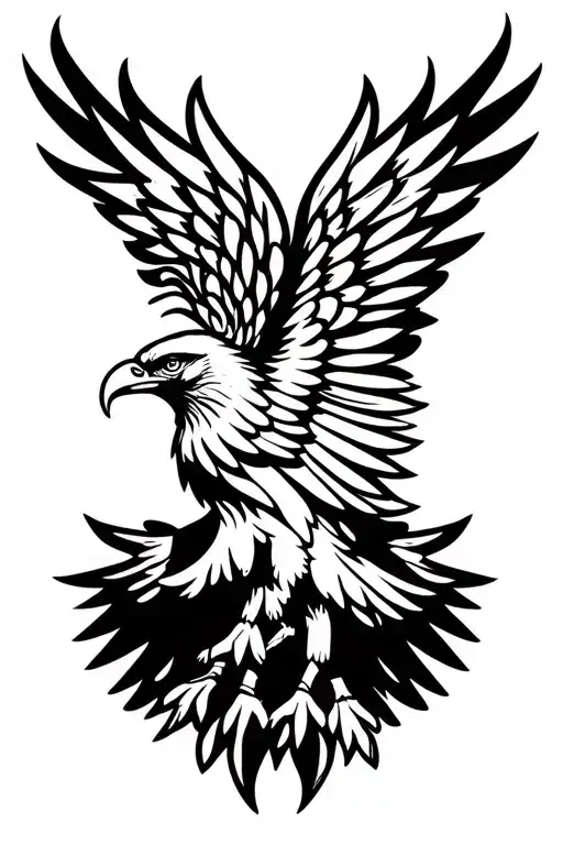 Tribal Eagle With Wings