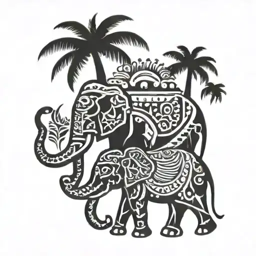 Palm Tree And Elephant