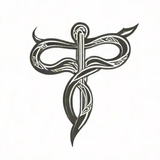 Caduceus Hermes Symbol Intertwined