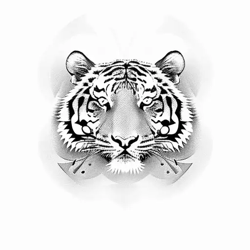 Tiger With Trishul