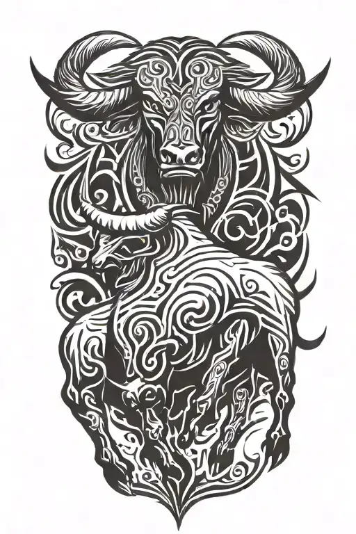 Enraged Bull With 2 Thick Horns