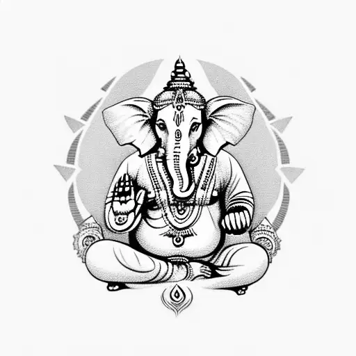 Ganesha With Moon