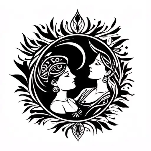 Mother And Child Surrounded