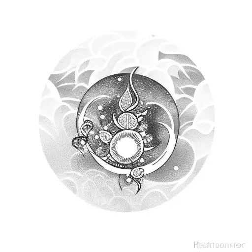 Moon Flower And Ocean