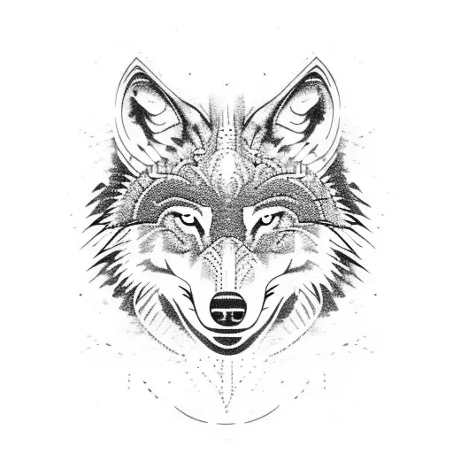 Wolf With Ocean Waves