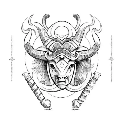 Gemini Astrological Sign With Taurus Horns And Scorpio Tail Included