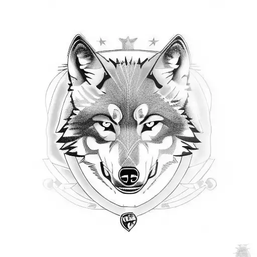 Wolf Outline With Real Madrid Crest Inside The Deathly Hollows