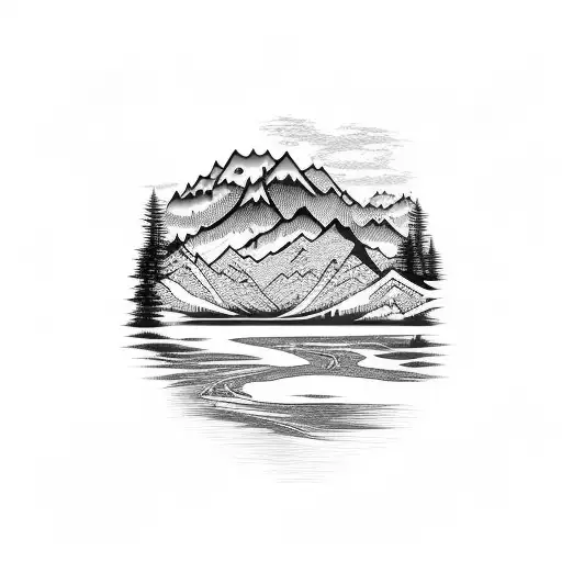 Mountain With A River And Lake